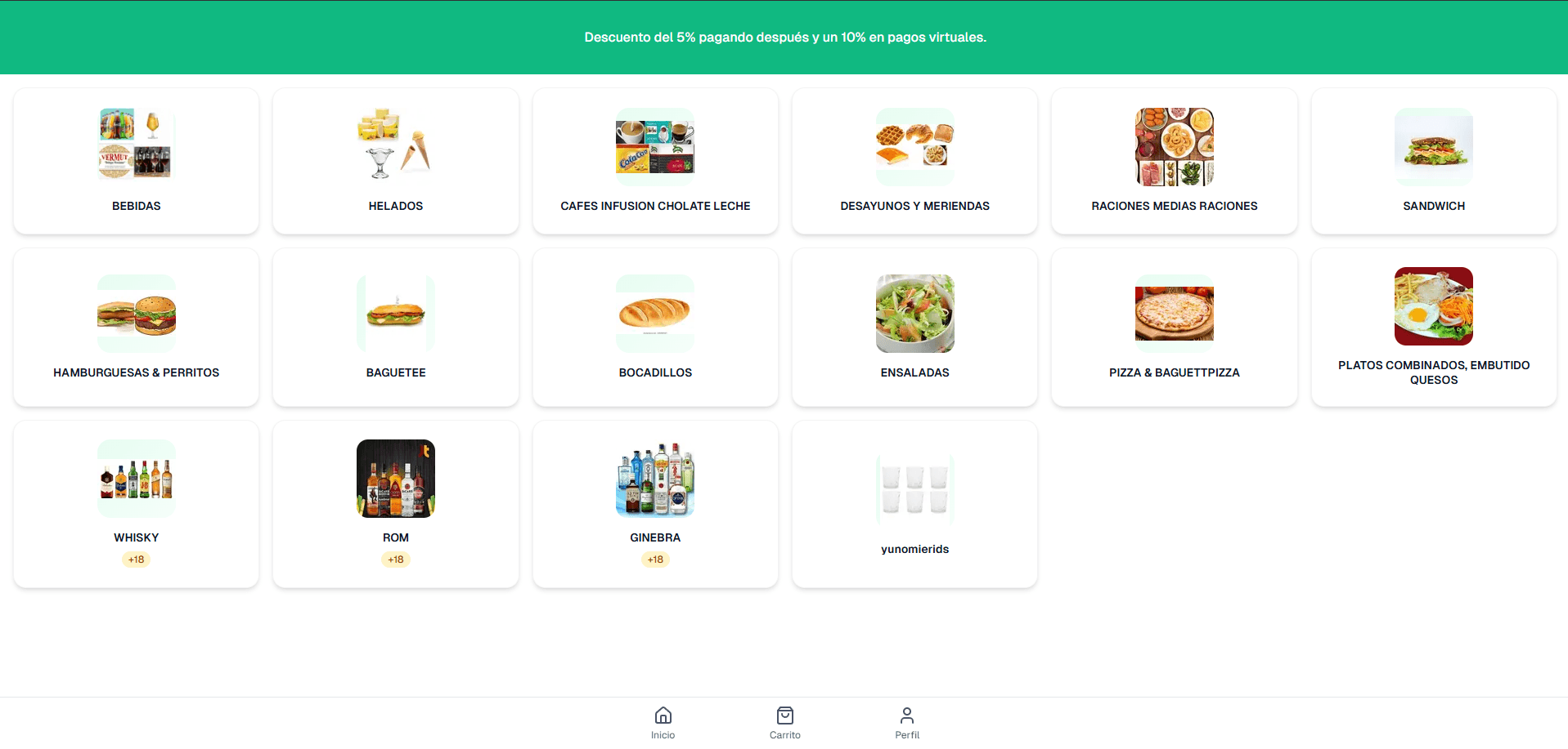 Página Auto Pedidos